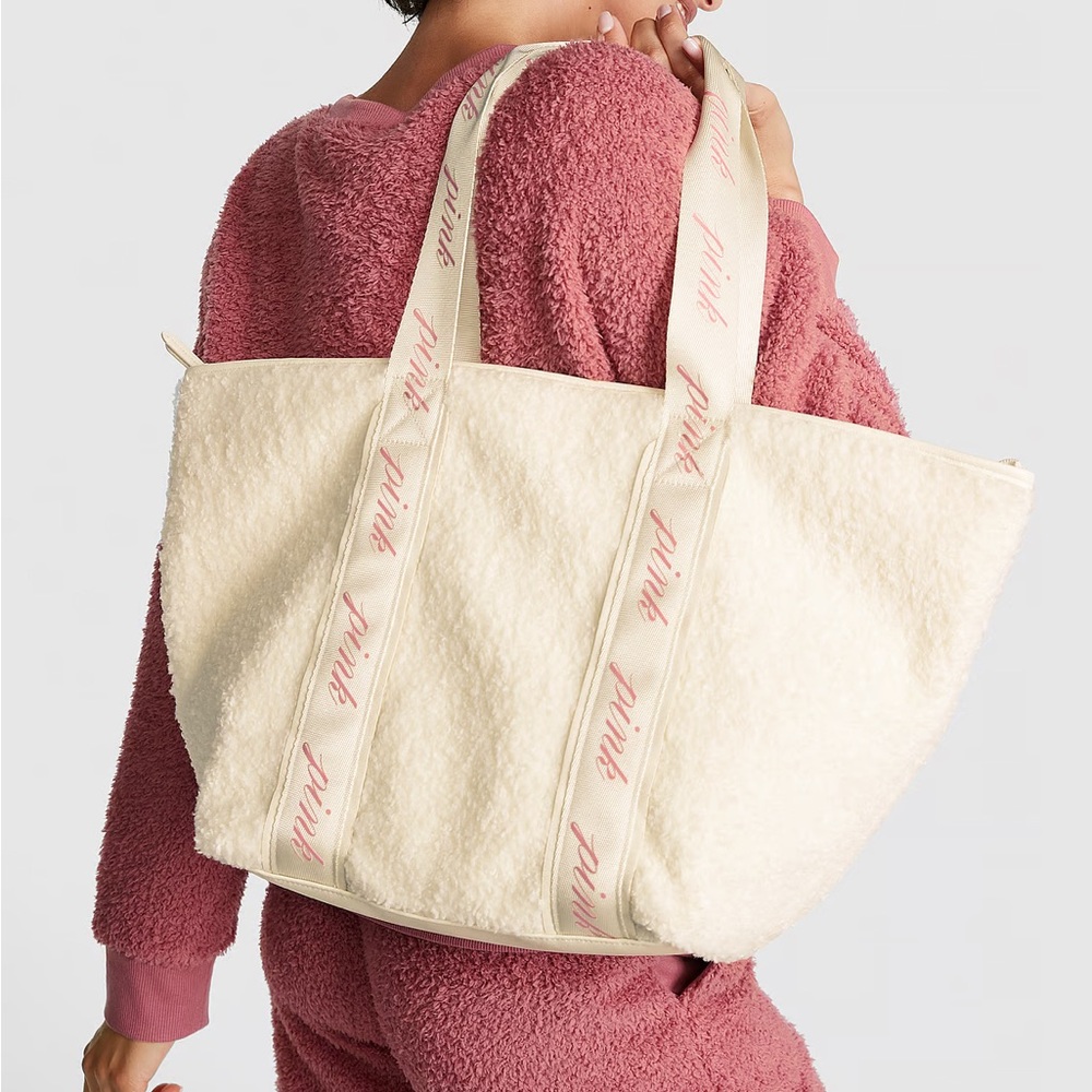 PINK Victoria's Secret Cream Tote Bag
